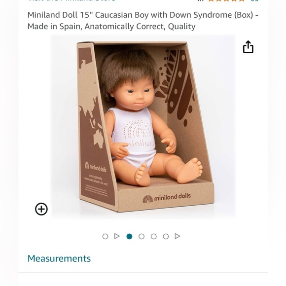 Miniland Doll 15'' Caucasian Boy with Down Syndrome - Anatomically Correct - Picture 6 of 6